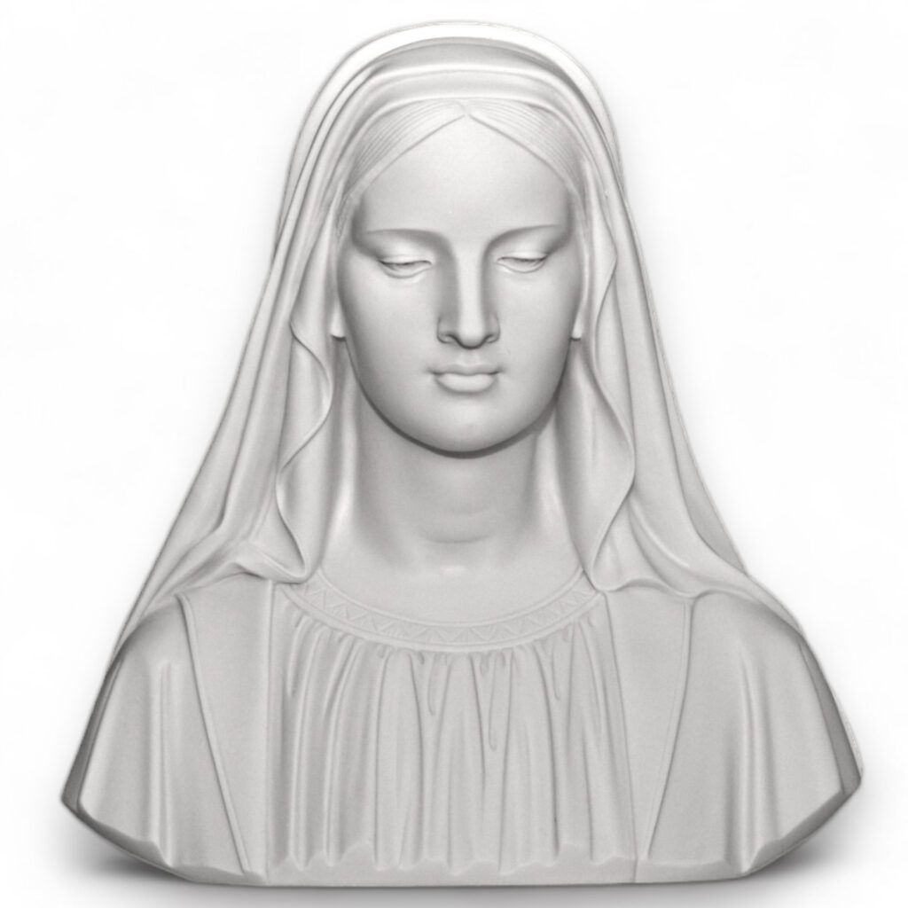 Bust Of Mary Conception Marble Sculpture H 30cm - Cbam