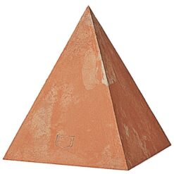 Piramide-scultura-da-tavolo-in-terracotta-italiana-cosebelleantichemoderne