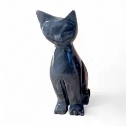 gatto-scultura-tavolo-marmo-grigio-12cm-cosebelleantichemoderne