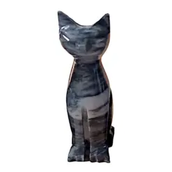 gatto-scultura-tavolo-marmo-grigio-12cm-cosebelleantichemoderne